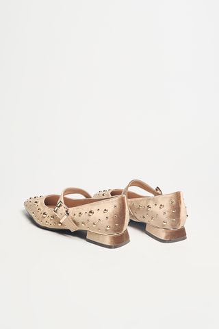 Babies à talons en cuir - Marron