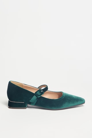Babies à talons en cuir - Vert
