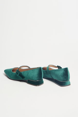 Babies à talons en cuir - Vert