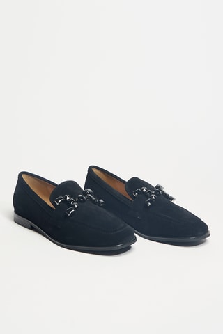 Leren Mocassins met Hak - Zwart