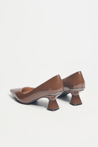 Escarpins vernis en cuir - Camel