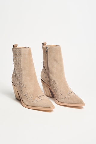Bottines en cuir - Beige