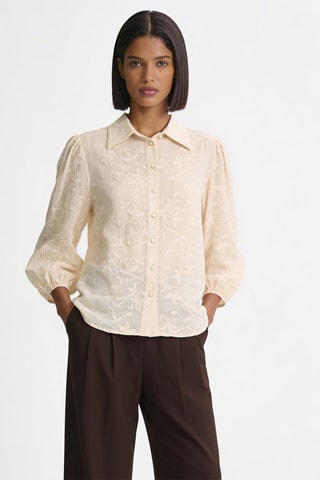 Linnen en Zijden Blouse - Beige