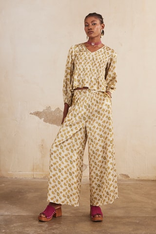 Pantalon palazzo Jaya - Vert