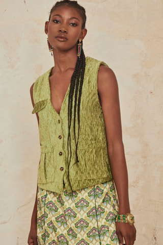 Gilet en velours sans manches Ceres - Vert clair