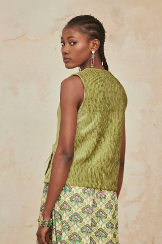 Gilet en velours sans manches Ceres - Vert clair