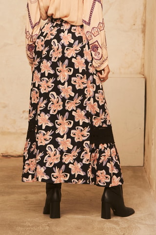 Jupe longue taille haute Dulari - Noir