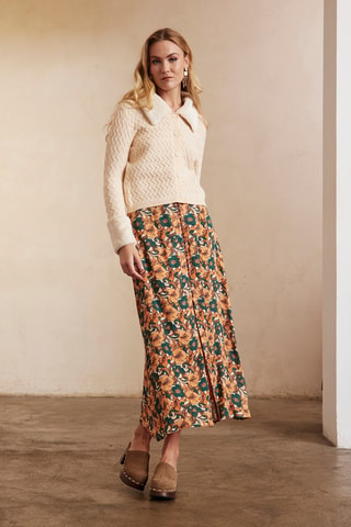 Jupe midi taille haute Sagara - Rouge
