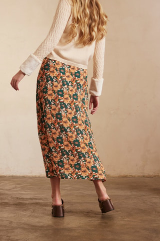 Jupe midi taille haute Sagara - Rouge