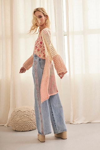 Gilet long Portia - Rose