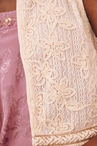 Gilet sans manches en dentelle Adilah - Écru