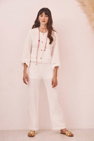 Pantalon en dentelle Banyu - Blanc