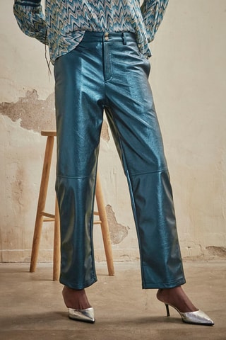 Pantalon taille haute Thumbai - Bleu