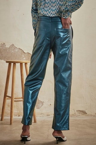 Pantalon taille haute Thumbai - Bleu