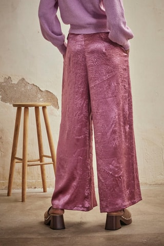 Pantalon palazzo taille haute Alen - Rose