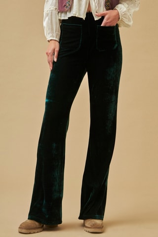 Pantalon flare en velours Columbina - Bleu