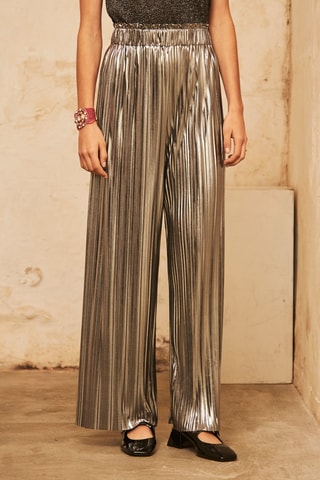 Pantalon plissé taille haute Sumit - Argenté