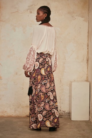 Jupe longue taille haute Ganesa - Noir