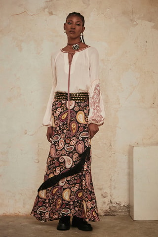 Jupe longue taille haute Ganesa - Noir
