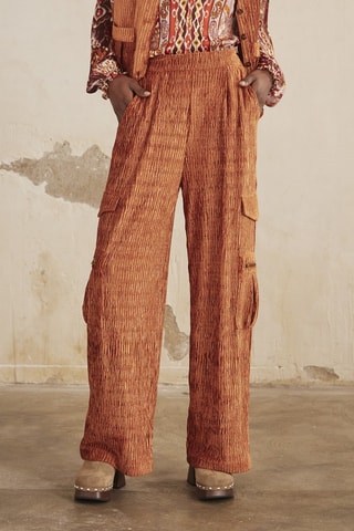 Pantalon cargo en velours Atenea - Rouge