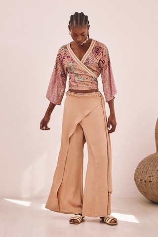 Pantalon taille haute Yori - Beige