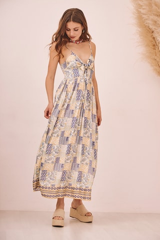 Robe longue Althea - Bleu