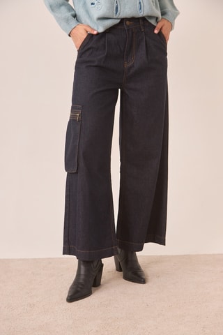 Jean wide legs Mirrow - Bleu foncé