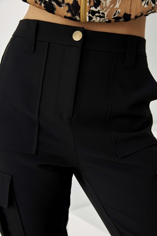 Pantalon cargo taille haute Maylin - Noir
