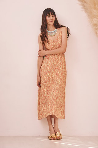 Robe midi Navani - Marron