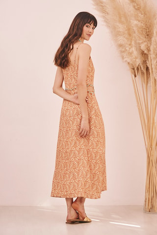 Robe midi Navani - Marron