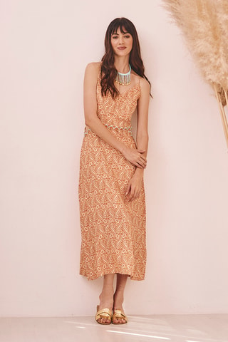 Robe midi Navani - Marron