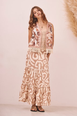 Jupe longue taille haute Seely - Beige