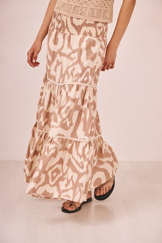 Jupe longue taille haute Seely - Beige