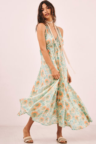 Robe longue Mae - Turquoise