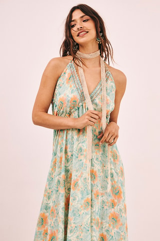 Robe longue Mae - Turquoise