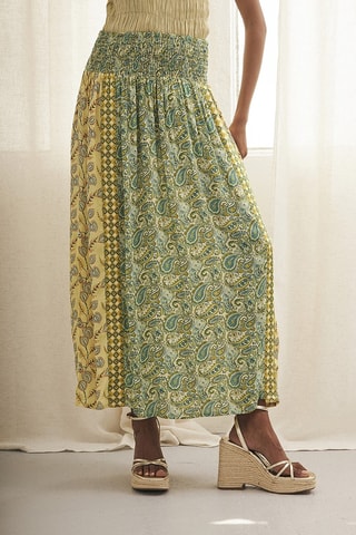 Jupe longue taille haute Aton - Vert