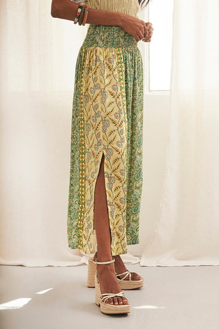 Jupe longue taille haute Aton - Vert