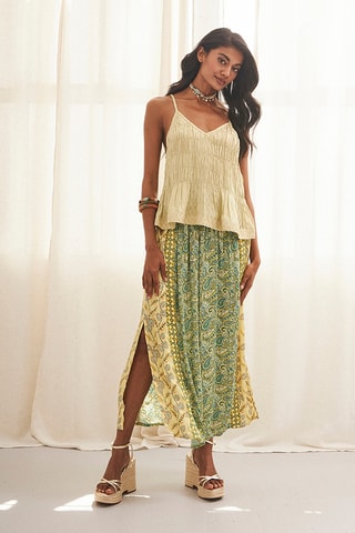 Jupe longue taille haute Aton - Vert