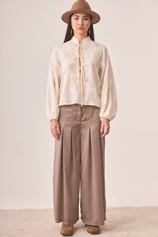 Pantalon wide legs Paipin - Beige
