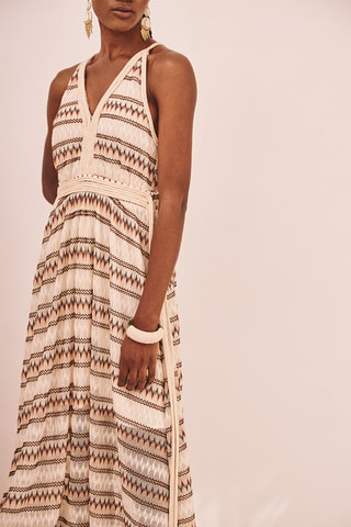 Robe midi sans manches Namo - Beige