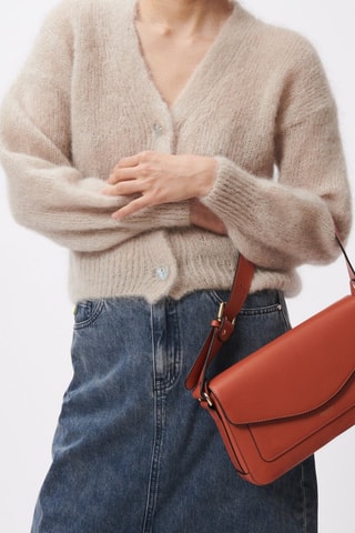 Sac porté épaule en cuir Fenely - Orange