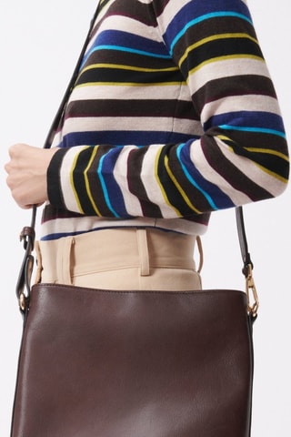 Sac bandoulière en cuir Raina - Marron