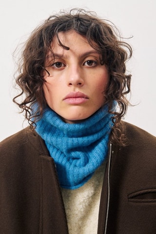 Snood en laine Elenne - Bleu cobalt