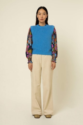 Pull sans manches en laine Vina - Bleu roi