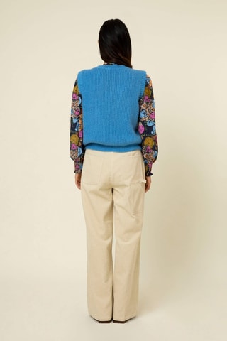 Pull sans manches en laine Vina - Bleu roi