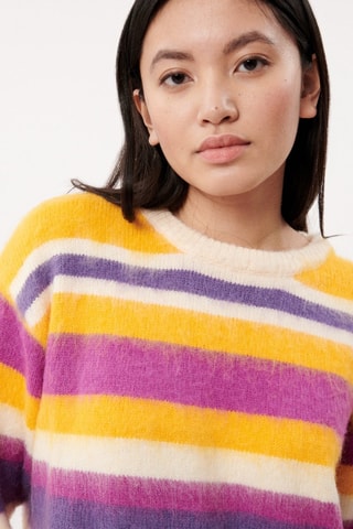 Pull en laine et alpaga Marla - Jaune et violet