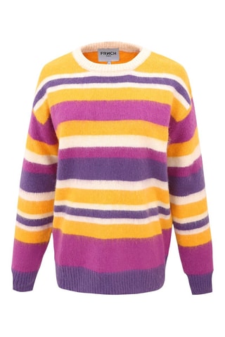 Pull en laine et alpaga Marla - Jaune et violet