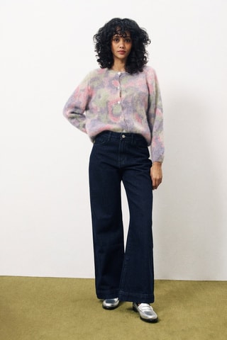 Pull tie and dye en mohair et laine Lata - Violet et rose