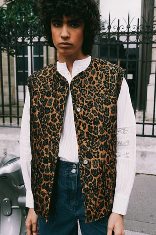 Gilet sans manches  - Marron 