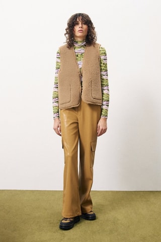 Pantalon droit taille haute Cyra - Camel